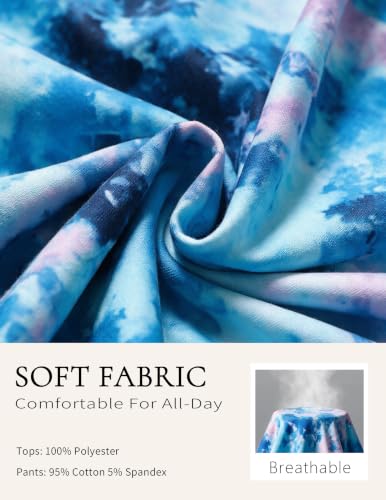 Image of Girls 2 Pcs Fall Winter Tie Dye & Leggings Outfits For Teens 5-14 | 2026 Girls Fashion Trendy, Long Sleeve Hoodie, Cool Life Print, Patchwork Pants, Back to School Holiday Tracksuit