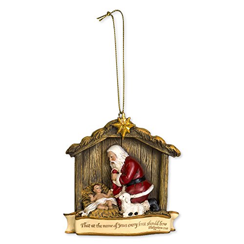 Roman Inc Joseph Studio 3.5 Inch Tall Kneeling Santa Ornament