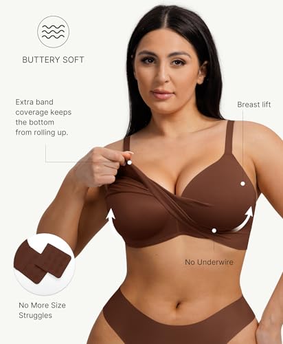 Image of FeelinGirl Wireless Supportive Bra for Women, Seamless Comfort Bralettes No Underwire Full Coverage Everyday Bras