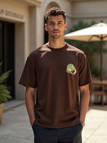 Image of Nobero Men's Oversized Graphic T-Shirt for Men | Soft Cotton | Drop Shoulder Relaxed Fit | Printed Casual Tshirt for Men