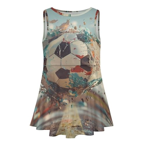 Crazy Soccer FootballChildren's Sleeveless Dress, Suitable for Travel and Home160CM4