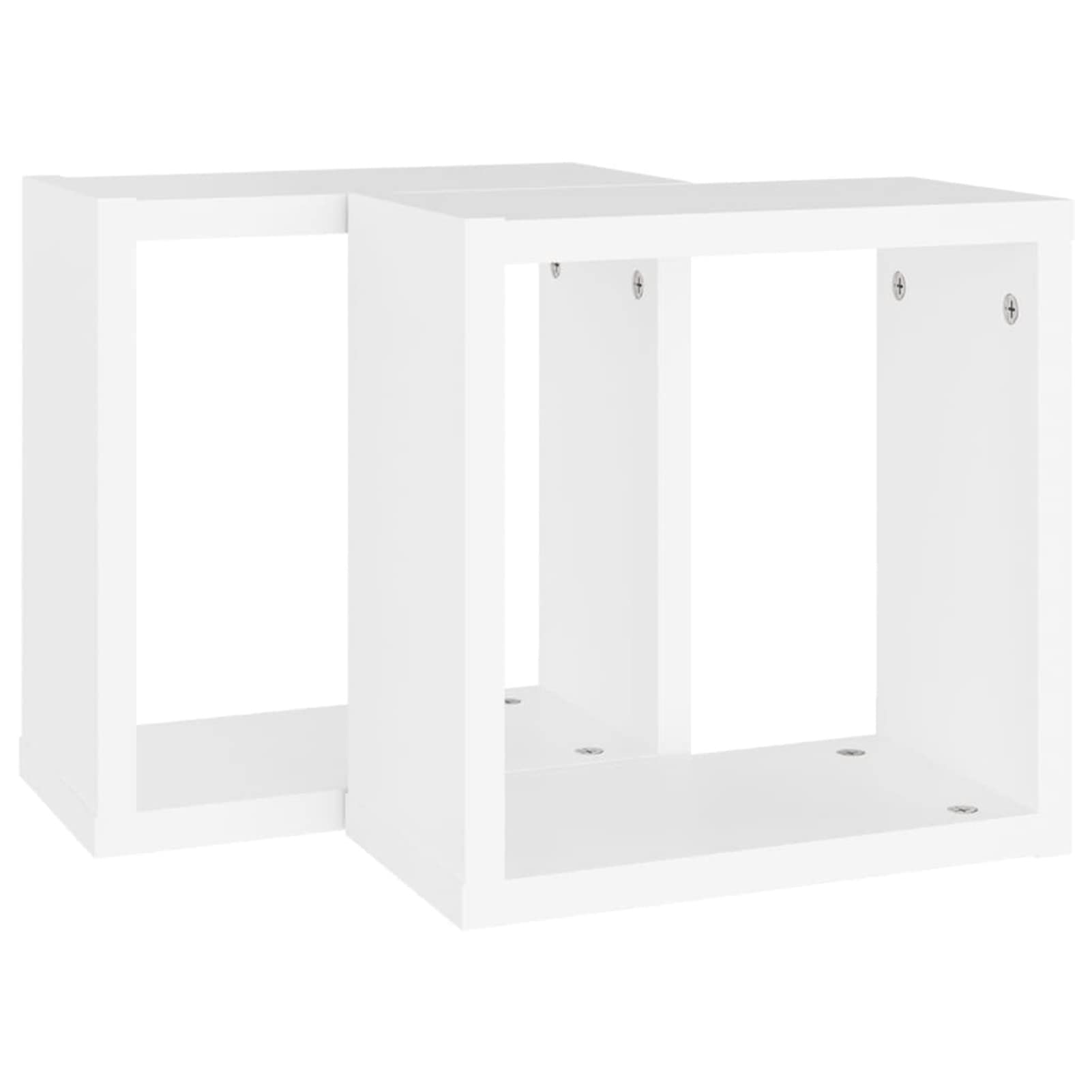 Mensole Parete a Cubo 2 pz Bianche 30x15x30cm-Set Mensole da Muro,Cubi Arredo,Mensole Cubo,Cubi da Parete