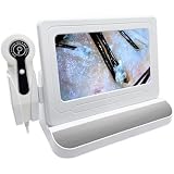 UIBAO Skin Hair Analyzer,Pantalla LCD HD De 10 Pulgadas 50x/200x Máquina De Análisis De La Piel Detector De Cuero Cabelludo,Analizador de Salud de Piel Detector Silver