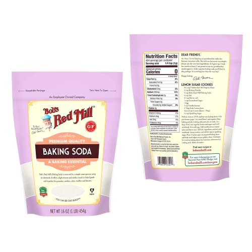 Gluten Free Baking Soda Bundle. Includes 1-16 Oz Resealable Bag Of Bobs Red Mill Baking Soda. Bobs Red Mill Baking Soda Is Certified Gluten Free, Non Gmo & Kosher Comes With A Bellatavo Fridge Magnet! #TOP6