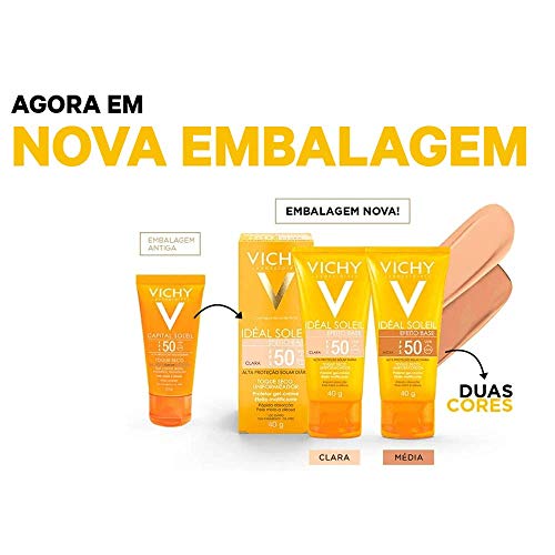 Protetor Solar Idéal Soleil Efeito Base Clara FPS 50 Gel Creme Com Cor 40g