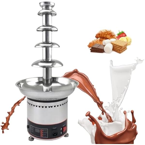 Komercyjna Elektryczna Fontanna Do Fondue Czekoladowego, Duży Tygiel Ze Stali Nierdzewnej Do Gorącej Czekolady, Idealna Na Wesela I Urodziny,5Tier