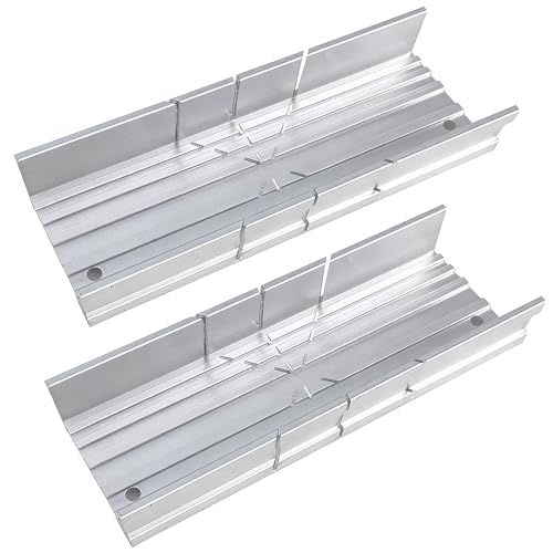 Xiciki Mini boîte à onglets en métal, construction en aluminium et acier avec 3 angles, outil à onglet réglable pour scies manuelles, petit bloc de coupe d'angle pour bois, plastique, métaux mous (13