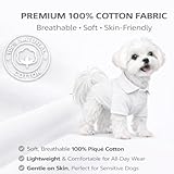 lovelonglong Basic Dog Polo Shirts Premium Cotton, Polo T-Shirts for Large Medium Small Dogs with a Two-Button Collar Blank Color White M