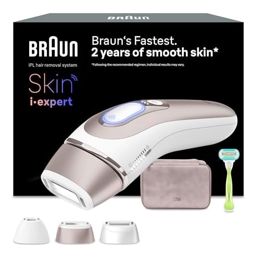 Braun Smart IPL 7 Skin i·expert – IPL Geräte Haarentfernung, Dauerhafte und Schmerzfreie Haarentfernung für Zuhause – inkl. Gratis App, Etui, Venus Rasierer, 3 smarte Aufsätze – PL7253, Weiß/Rosegold