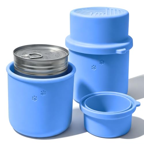 DORUI Silicone Canned Dog Food Storage Container, Blue