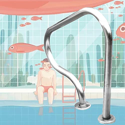 Pasamanos de piscina, pasamanos de escalera de piscina enterrada, rampa de piscina de fácil montaje, diseño duradero de acero inoxidable de 1,5 mm de grosor para mayor seguridad y estabilidad