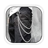 Zehope Punk Jean Chain Silver Pants Chain Goth Layered Wallet Belt Chain for Women and Men (Silver)