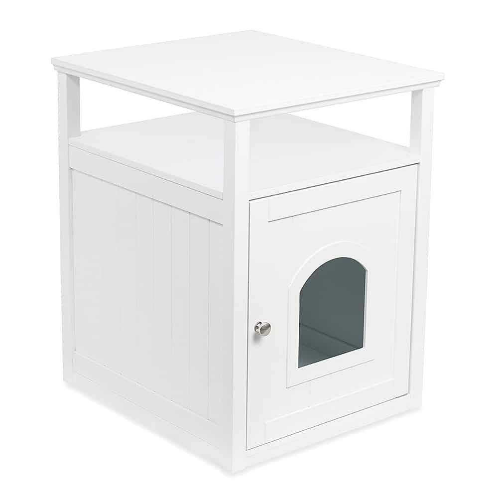 Lords & Labradors | Wooden Cat Washroom (White) Litter Box | Furniture | Toilet | Enclosed Litter Box | Wooden House | Washroom with Door | Kitten Cabinet - Image 3