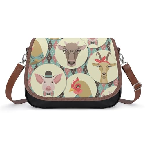 Sac à main pour femmes animaux de la ferme en cuir de qualité supérieure et durable
