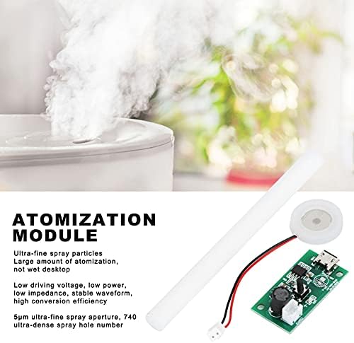 Zerodis 740 Holes 5μm USB 5V Ultrasonic Atomizer Humidifier Atomization Plate Circuit Board Cotton Swab Kit Driver with Timing Switch Humidifier Accessories