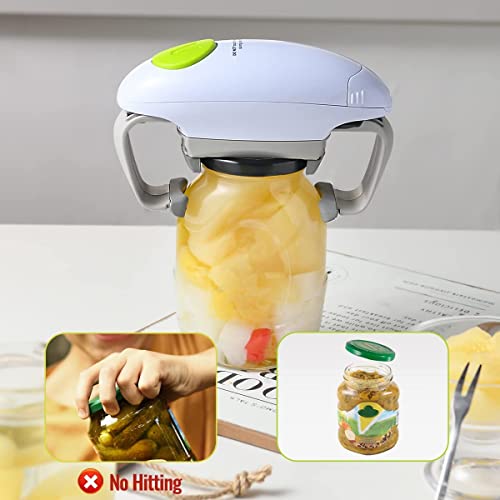 Electric Jar Opener For Weak Hands, Automatic Jar Openers For Kitchen, White,1 Pack #TOP1