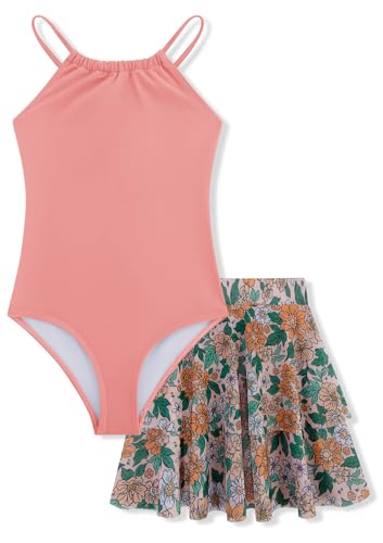 Seanrui Girls Swimsuits Size 14 One Piece Teen Girls Swimsuits Bathing Suit Swimwear Tankini Swimsuit Orange