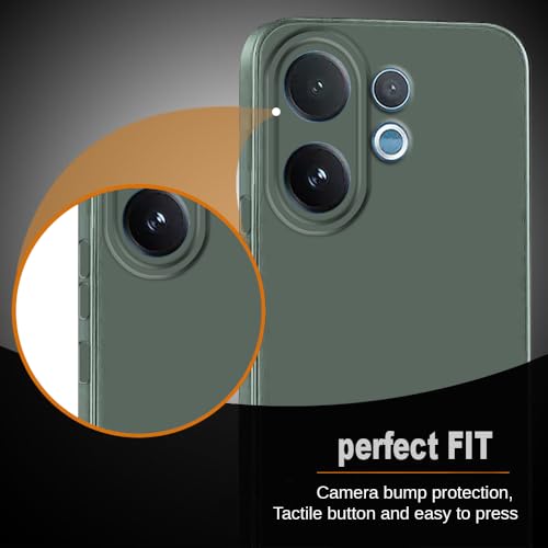 Image of Back Cover for Vivo V60 5G / V60e 5G / T4 Pro 5G | Full Camera Protection | Premium Liquid Silicon Case | Flexible Bumper Case for Vivo V60 5G / V60e 5G / T4 Pro 5G (Military Green)