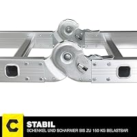 𝐂𝐑𝐀𝐅𝐓𝐅𝐔𝐋𝐋 Aluminium Mehrzweckleiter CF-104A | 𝟑 𝐉𝐀𝐇𝐑𝐄 𝐆𝐀𝐑𝐀𝐍𝐓𝐈𝐄 - 6in1 Multifunktionsleiter - 20 Sprossen - 576 cm Leiter - Gelenkleiter - Leitergerüst (Silber 4x5 Sprossen) – Ansicht 7