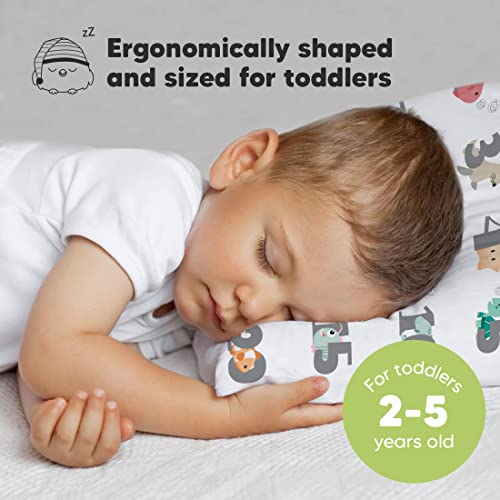 Image of Toddler Pillow with Pillowcase, 13x18 My Little Dreamy Pillow (Kea123) | Kids Travel Bed Pillow for Sleep, Organic Cotton Small Pillowcase, Soft, Breathable, Machine Washable, Toddlers 2-5 years old
