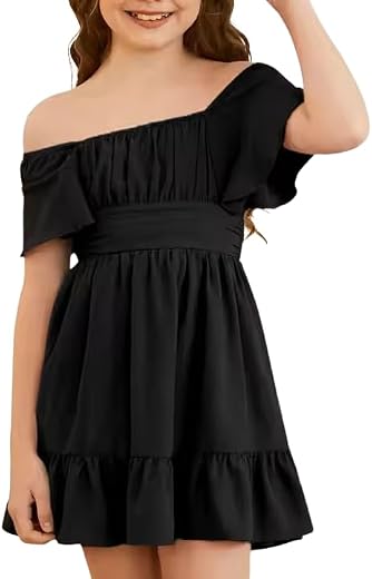 Klowvila Fashion Short Sleeve Girls Crepe Midi/Mini Knee Length Casual &amp; Party Dress | Comfortable Stylish Dress for Kids