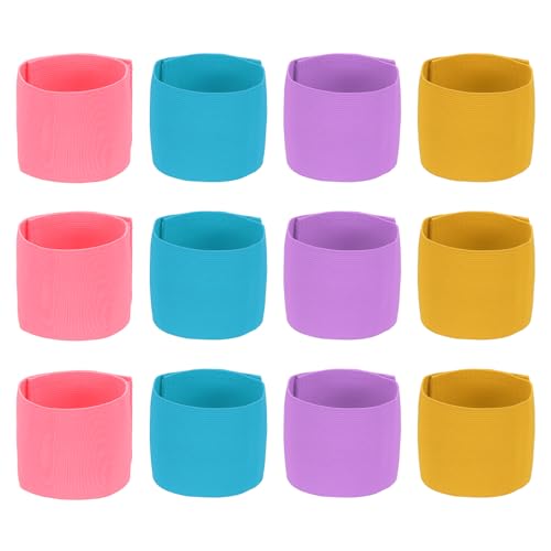 YELARXI Soccer Captain Armband, Elastic Wrist Arm Bands Adjustable Player Team Leader Anti-Slip Badge Sports Accessories-Fit for (Adult/Youth-Football-Basketball) 12Pcs & Cotton Candy