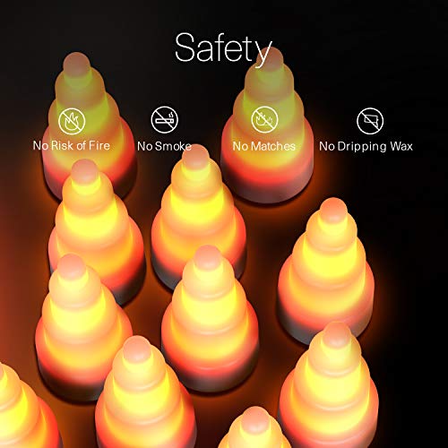 Image of QSPORTPEAK LED Wireless Inductive Rechargeable LED Candles & Inductive Charging Base,Flameless Flickering LED Candles Light for Home Decor Birthday, Churches, Christmas, Hallow,Set of 12 pcs