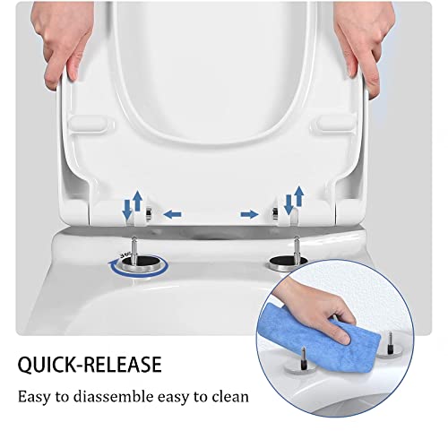 Abattant de toilette de forme carrée en polypropylène blanc durable