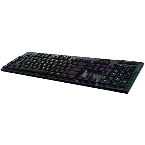 Logitech G915 Lightspeed RGB Mechanical Gaming Keyboard, Low Profile GL Clicky Key Switch, LIGHTSYNC RGB, Advanced Lightspeed Wireless and Bluetooth Support - Clicky,Black