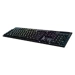 Logitech G915 LIGHTSPEED RGB Mechanical Gaming Keyboard, Low Profile GL Clicky Key Switch, LIGHTSYNC RGB, Advanced LIGHTSPEED Wireless and Bluetooth Support - Clicky,Black
