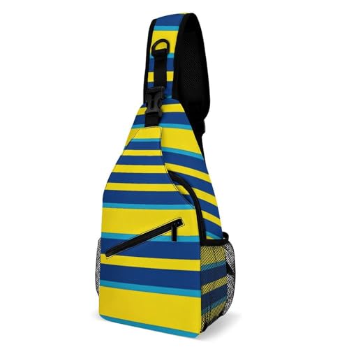 Sac à bandoulière à rayures bicolores avec sangle réglable de jour 38x20cm