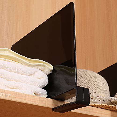 Sooyee 8 Pack Black Acrylic Shelf Dividers, Perfect Perfect For Closets Kitchen Bedroom Shelving Organization To Organize Clothes Closet Shelves, Books,Towels And Hats, Purses Separators #TOP4