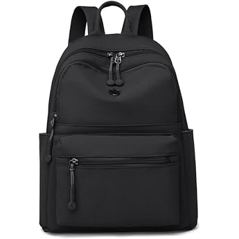 Women's Backpack Waterproof Nylon Casual School Bag Daypack Lightweight Travel Backpack Mini Backpack Elegant Lightweight Backpack Handbag for Everyday Travel School Leisure Shopping Black