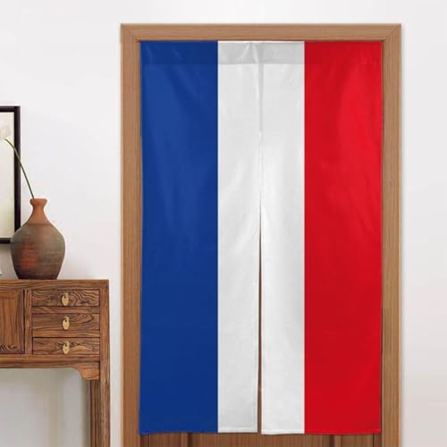 フランスの国旗 のれん 暖簾 カーテン 遮光 間仕切り 目隠し リビング キッチン 玄関 階段 飲食店 洗える 冷房 暖房 幅86cmx丈143cm [3]
