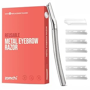 ZOMCHI Eyebrow Razor, Face Razors for Women&Men, Eyebrow Trimmer Shaper with Precision Cover,Facial Shaver with 6 Blades (Silver)