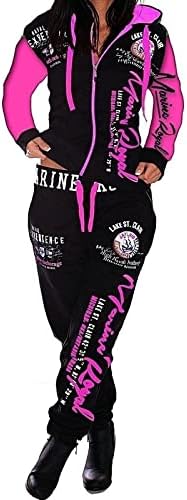 GM MGBOYGYM Womens Sweatsuits 2 Piece Hoodie Tracksuit Sets Casual Comfy Jogging Suits for Women Rose red-L