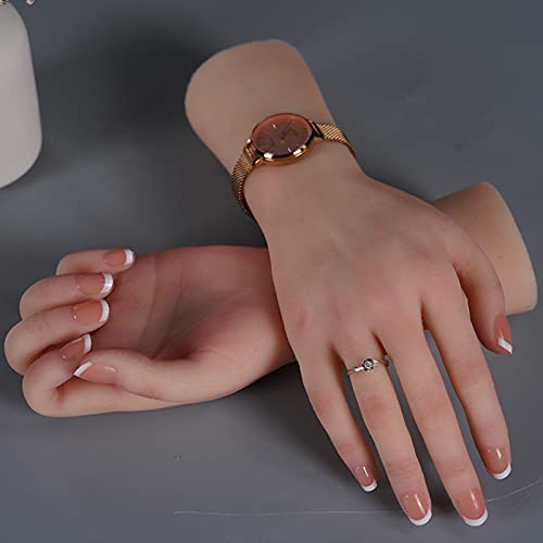 TransUnder 1 peça de manequim feminino realista de silicone para exibição de anéis e mão de arte de