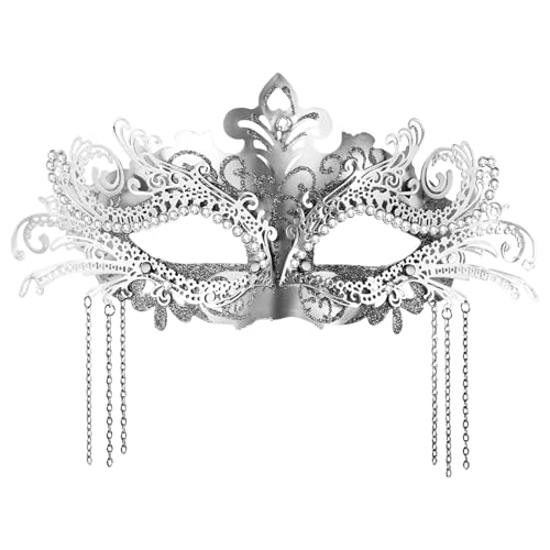 OIDEA Masque Carnaval Vénitien Plastique: Masques Femme Demi-visage Creux avec Strass Brillant Luxueux pour Déguisement Bal de Maquillage Mascarade - Cadeau Halloween