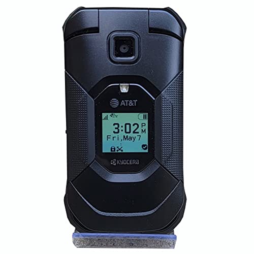 Kyocera Duraxe E4830 Epic renewed flip phone, black, showing similar rugged design