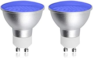 DoRight GU10 Blue LED Spotlight Bulbs 5W MR16 LED GU10 Spot Lights, 220V LED GU10 Coloured Light Bulbs for Landscape, Recessed Cans, Spotlights, Track Lighting, Decorative Lighting, Mood Lamp (2-Pack)