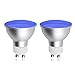 DoRight Ampoule LED de Couleur Bleu GU10, 5W MR16 Angle de faisceau 120°,Halogène 50W équivalent,lampe de projecteur spécialisé pour éclairage ambiant d'ambiance festive (paquet de 2)