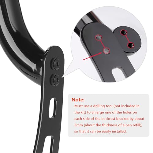 Kiawnia Leather Passenger Seat Backrest Compatible with Indian Scout Bobber Twenty/Sixty 2018-2024, Passenger Seat + Backrest Pad Set, Replace OEM Number: 2882853-VBA (Black) by Kiawnia - Image 5
