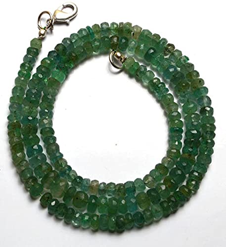 Fil émeraude naturelle transparente perles rondelles facettées 4-6mm pour collier DIY