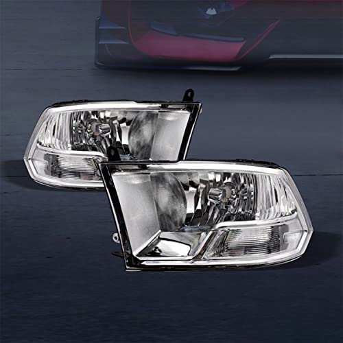 R&L Racing Led Headlight Compatible With 09-10 Dodge Ram 1500, 2010 Dodge Ram 2500/3500, 11-17 Ram 1500/2500/3500 All Models | Chrome Dual Halo Front Crystal Headlights Signal Amber Bumper Lamps #TOP1