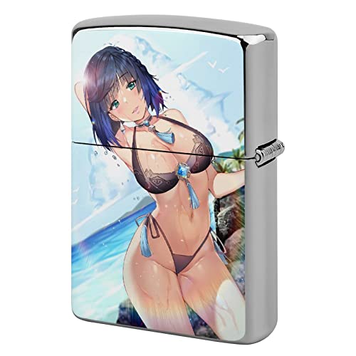 アニメ風 ZIPPO兼用ケース 金属製ライターケース オシャレ セクシー アニメ柄 原神 イェラン 夜蘭 収納ケース ライター入れ 【アメリカ産特製強化素材】 防錆 全面保護 たばこ用具 喫煙具 <アニメ愛好者,アニメ好き> タバコ好き ファション飾り グ