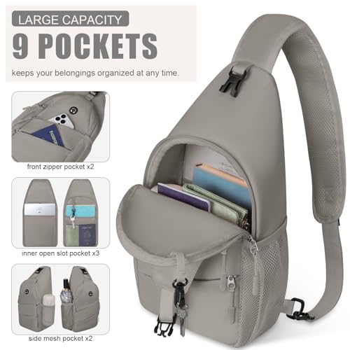 Image of Crossbody Bags for Women Men Trendy Sling Bag Bakpack Casual Chest Bag with Convertible Shoulder Strap steel Stainless Steel Paint