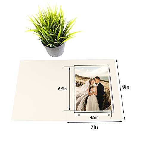 Golden State Art 5X7 Photo Folder Side Slip In - Acid Free - Great For Graduation Pictures, Wedding And Baby Photos, Parties, Events (Pack Of 50 Ivory With Black Lining) #TOP6