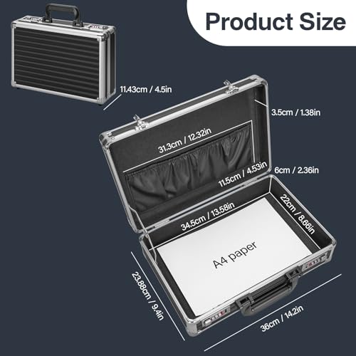 LOCKCURX File Organizer Storage Box - 14.2 x 9.4 x 4.5 Inch Medium, Portable Locking Storage Totes with Dual Combination Locks for Cash, Documents & Valuables - Black by LOCKCURX - Image 3