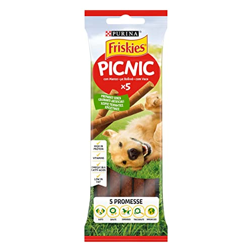 PURINA FRISKIES Picnic Snack per Cani Adulti con Manzo Stick 32 Confezioni da 42g