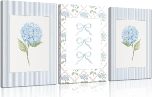 Impression hydrangée bleue lianyibo kit 3 toiles déco murale chambre et salon